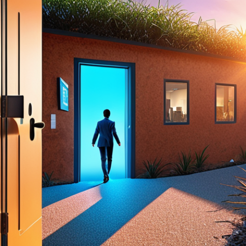 **Prompt 1: From Stagnation to Opportunity**
    A dynamic image depicting a person transitioning from a muted, confined, and stagnant office environment on one side to a vibrant, open, and forward-looking landscape on the other. The transformation is catalyzed by a glowing, symbolic "Certification" badge or key, unlocking doors to a globalized world filled with diverse opportunities, shimmering with light and energy. The person's face shows newfound excitement and purpose, eyes sparkling.