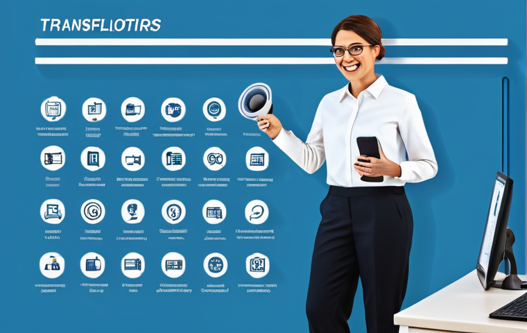 번역사 자격증을 통한 커리어 확장 - Professional Translator at Work**

A professional translator, fully clothed in modest business attir...