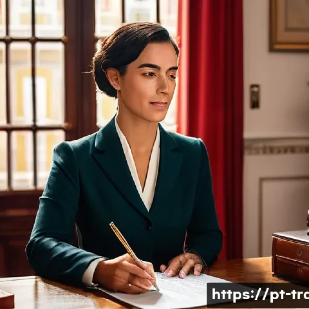 번역사 자격증 시험의 최신 출제 유형 분석 - **Prompt 1: Portuguese Legal Translation Certification**
"A professional Portuguese female trans...
