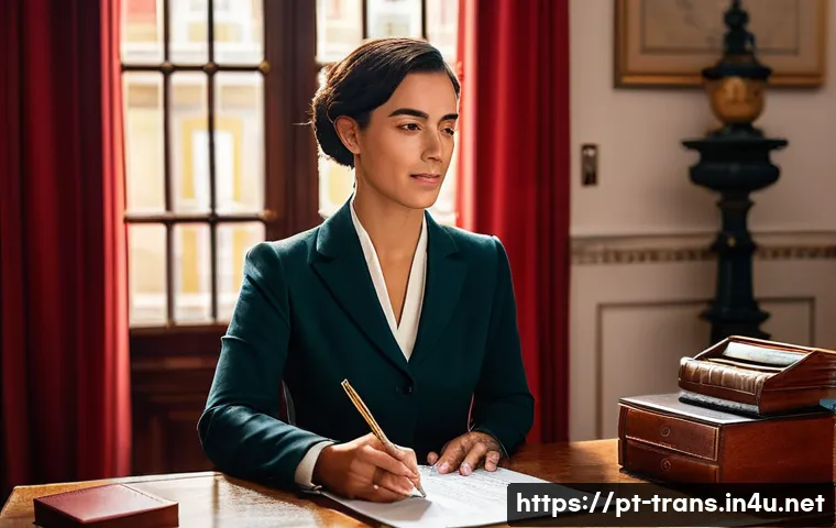 번역사 자격증 시험의 최신 출제 유형 분석 - **Prompt 1: Portuguese Legal Translation Certification**
"A professional Portuguese female trans...
