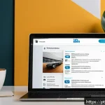 Home 23 번역사 자격증 취득 후 경력 쌓기 - A professional digital portfolio workspace scene featuring a modern laptop displaying a sleek person...